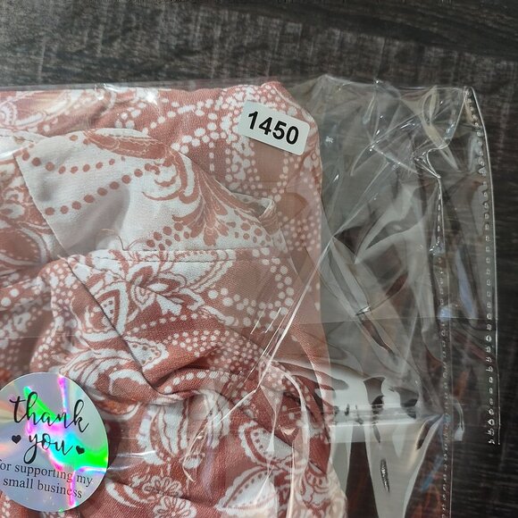 Diana Belle Womens XL Rust Red White Floral Bow Neck Blouse Boho Cottagecore - Picture 10 of 10